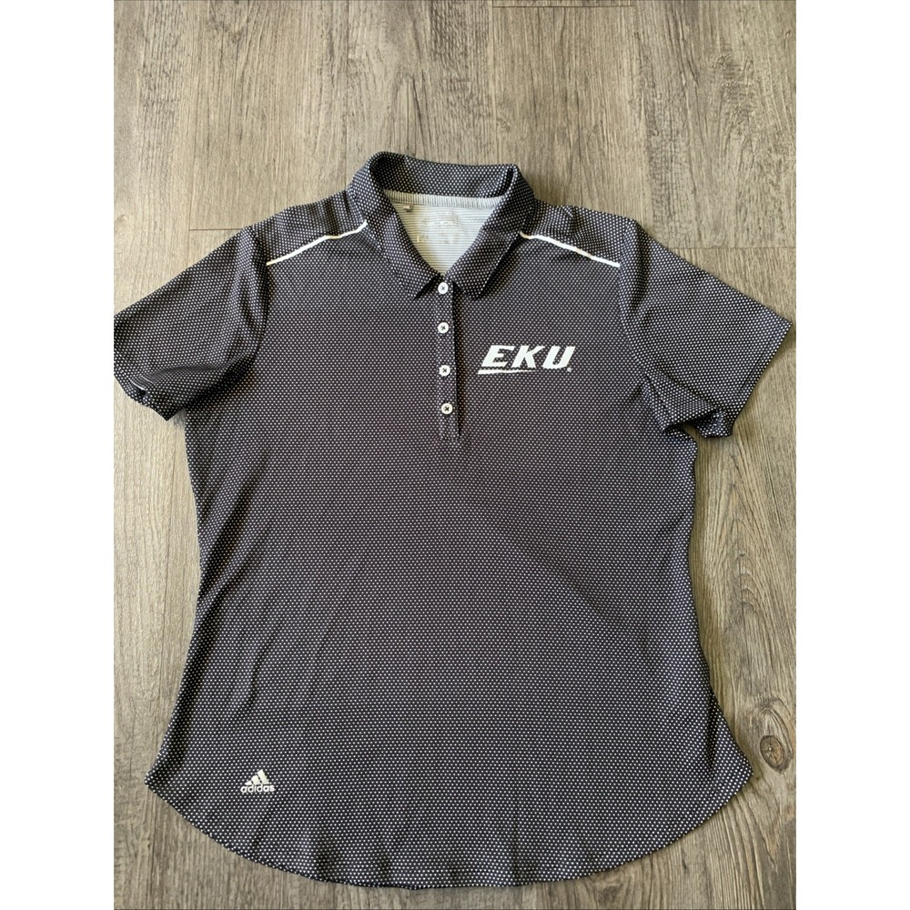 Adidas Womens EKU Polo Shirt Size M Black White Polka Dot BC1143